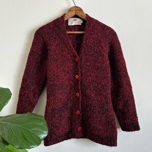 Vintage Nubby Marled Knit Cardigan